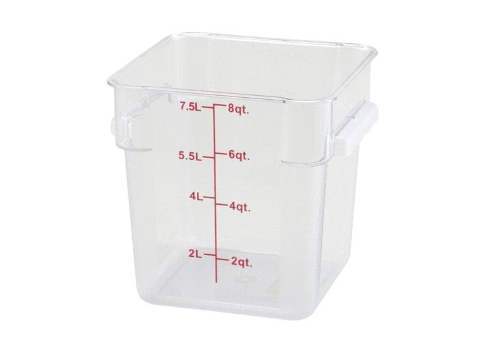 Winco Clear Polycarbonate Square Storage Container - Various Sizes - Omni Food Equipment