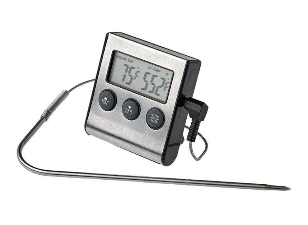 Winco Digital Roasting Thermometer With Timer And Probe - Omni Food Equipment