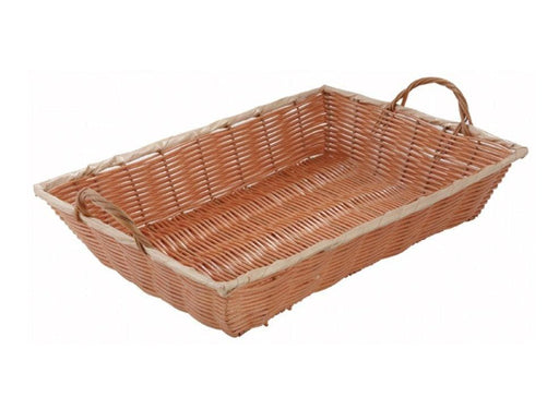 Winco Natural Woven Rectangle Basket With Handles - Various Sizes - Omni Food Equipment