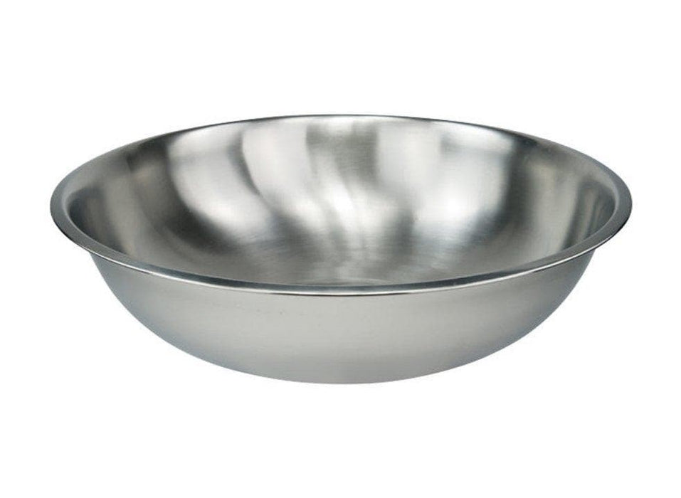 Winco Shallow Stainless Steel Heavy-Duty Mixing Bowl - Various Sizes - Omni Food Equipment