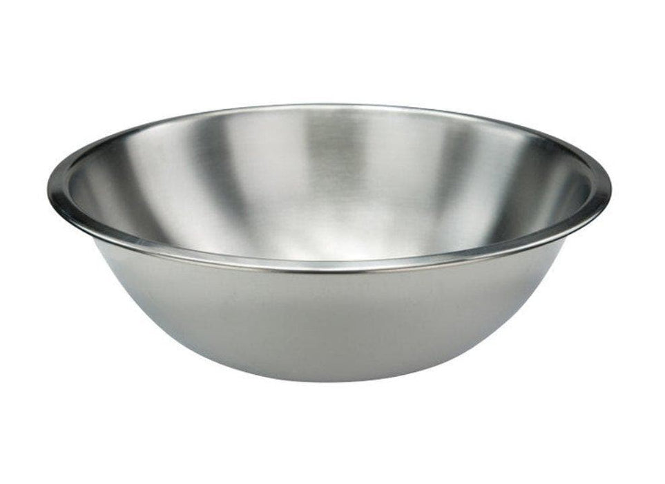 Winco Shallow Stainless Steel Heavy-Duty Mixing Bowl - Various Sizes - Omni Food Equipment