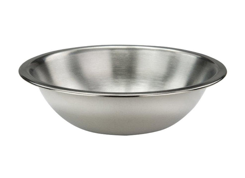Winco Shallow Stainless Steel Heavy-Duty Mixing Bowl - Various Sizes - Omni Food Equipment