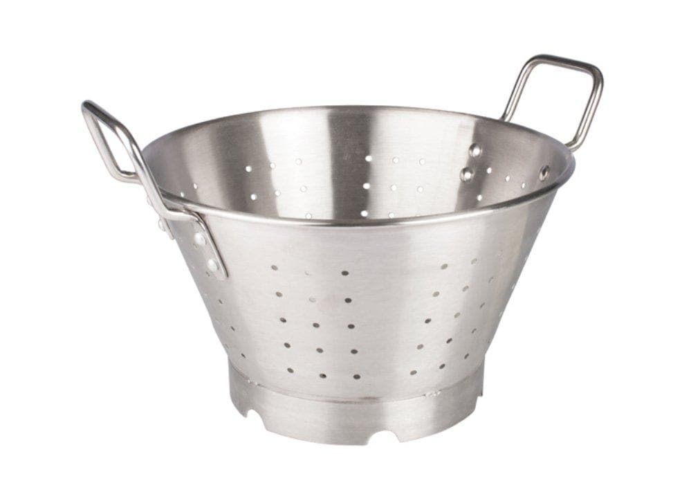 Winco Stainless Steel Colander With Handles And Base - Omni Food Equipment
