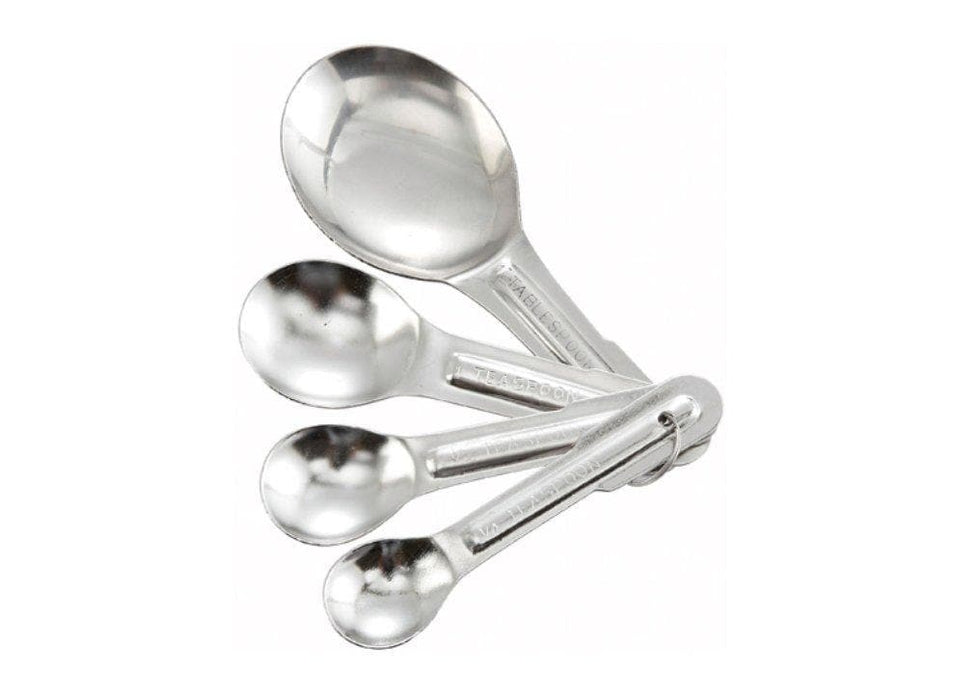 Winco Stainless Steel Economy Measuring Spoon Set (Set of 4) - Omni Food Equipment