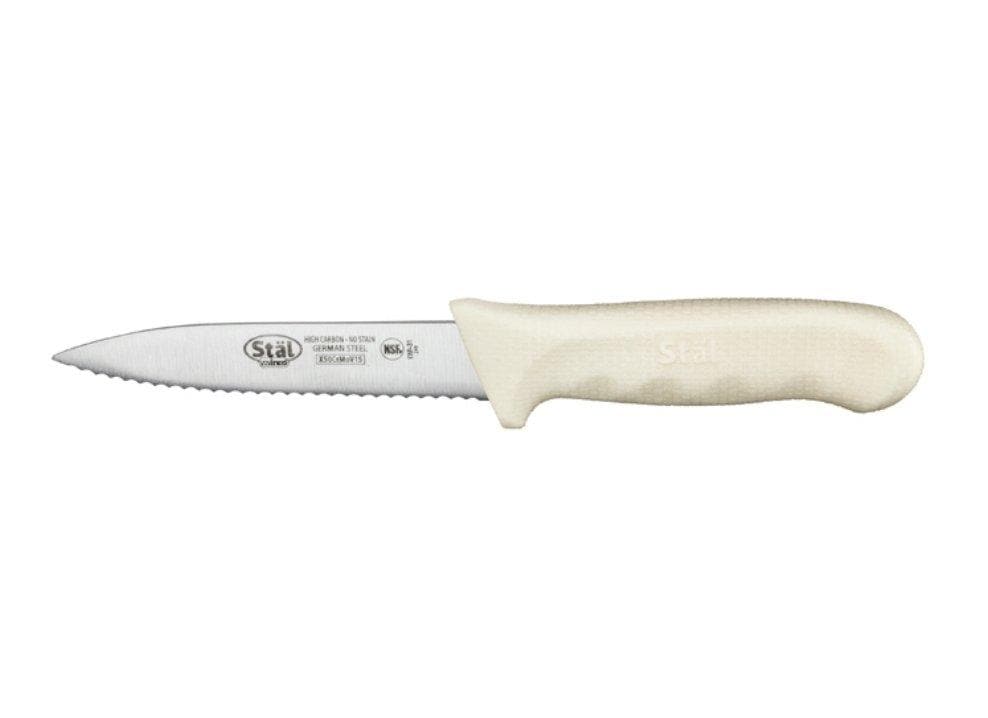 Winco Stäl 3 1/2″ Serrated Paring Knife (Pack of 2) - Omni Food Equipment