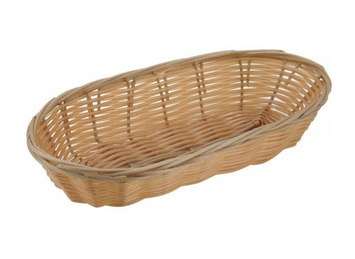 Winco Tan Poly Woven Baskets (Pack of 12) - Various Sizes - Omni Food Equipment