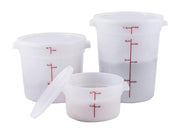 Winco White Polypropylene Round Storage Container - Various Sizes - Omni Food Equipment