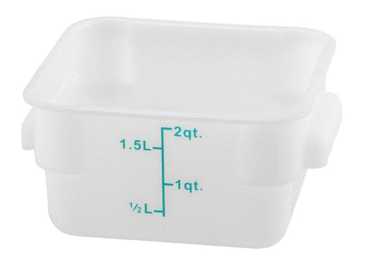 Winco White Polypropylene Square Storage Container - Various 