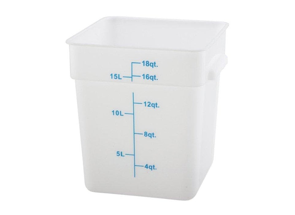 Winco White Polypropylene Square Storage Container - Various Sizes - Omni Food Equipment