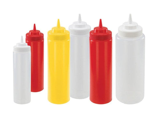 Winco Wide-Mouth Squeeze Bottles (Pack of 6) - Various Sizes/Colours - Omni Food Equipment